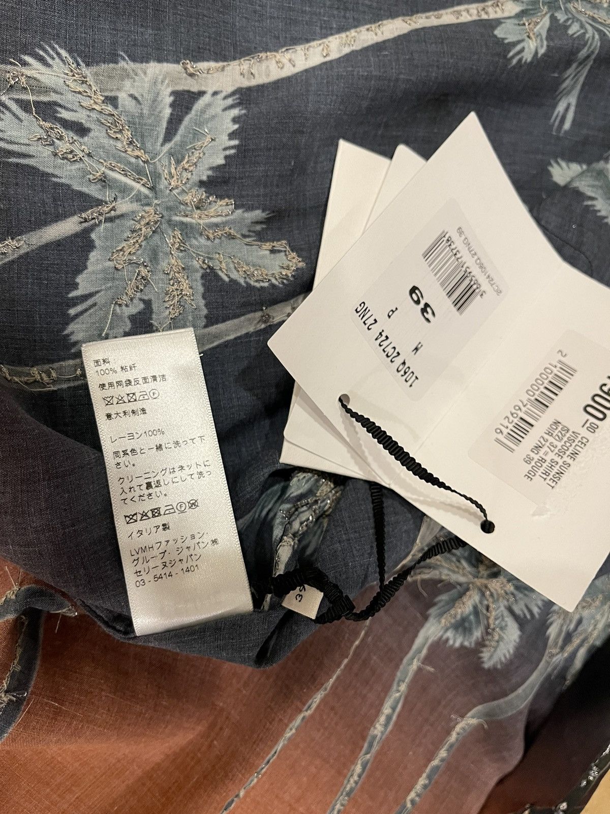 Celine × Hedi Slimane Celine Sequin-Embellished Palm Trees Printed Degrade Shirt Size US L / EU 52-54 / 3 - 16 Thumbnail