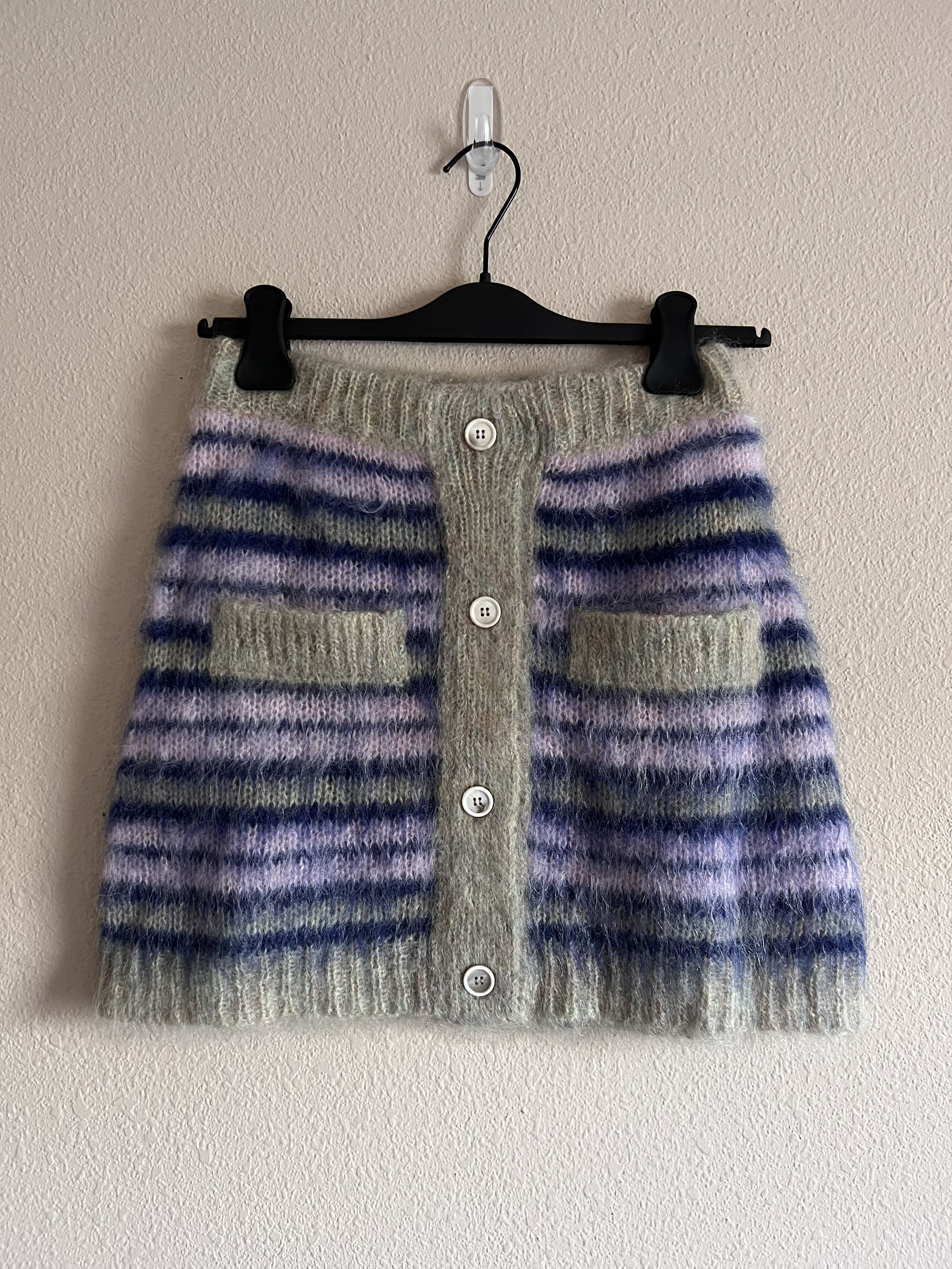 Marni Marni Iconic Brushed Striped Mohair Skirt in Azalea Size 27" / US 4 / IT 40 - 1 Thumbnail