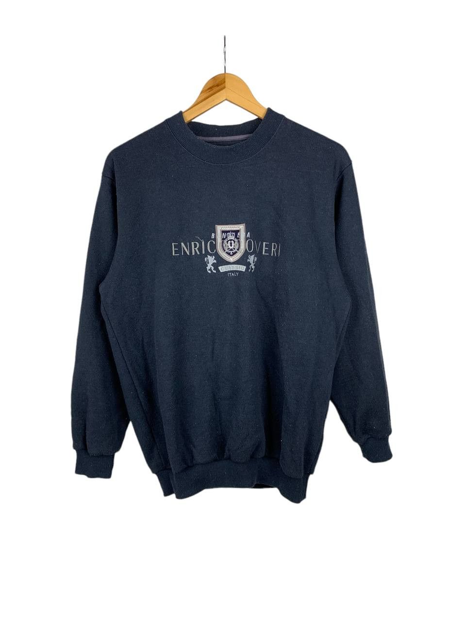 image of Vintage Enrico Coveri Embroidered Logo Sweatshirt in Black, Men's (Size Small)