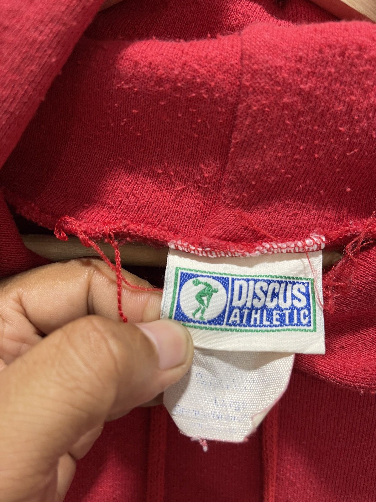 Vintage VINTAGE 90s DISCUS ATHLETIC BLANK BAGGY STYLE HOODIE Size US L / EU 52-54 / 3 - 3 Thumbnail