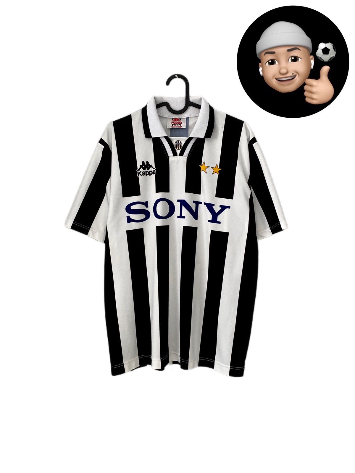 image of 1996 1997 Juventus Kappa Vintage Home Soccer Jersey Maglia M in Black, Men's (Size Small)