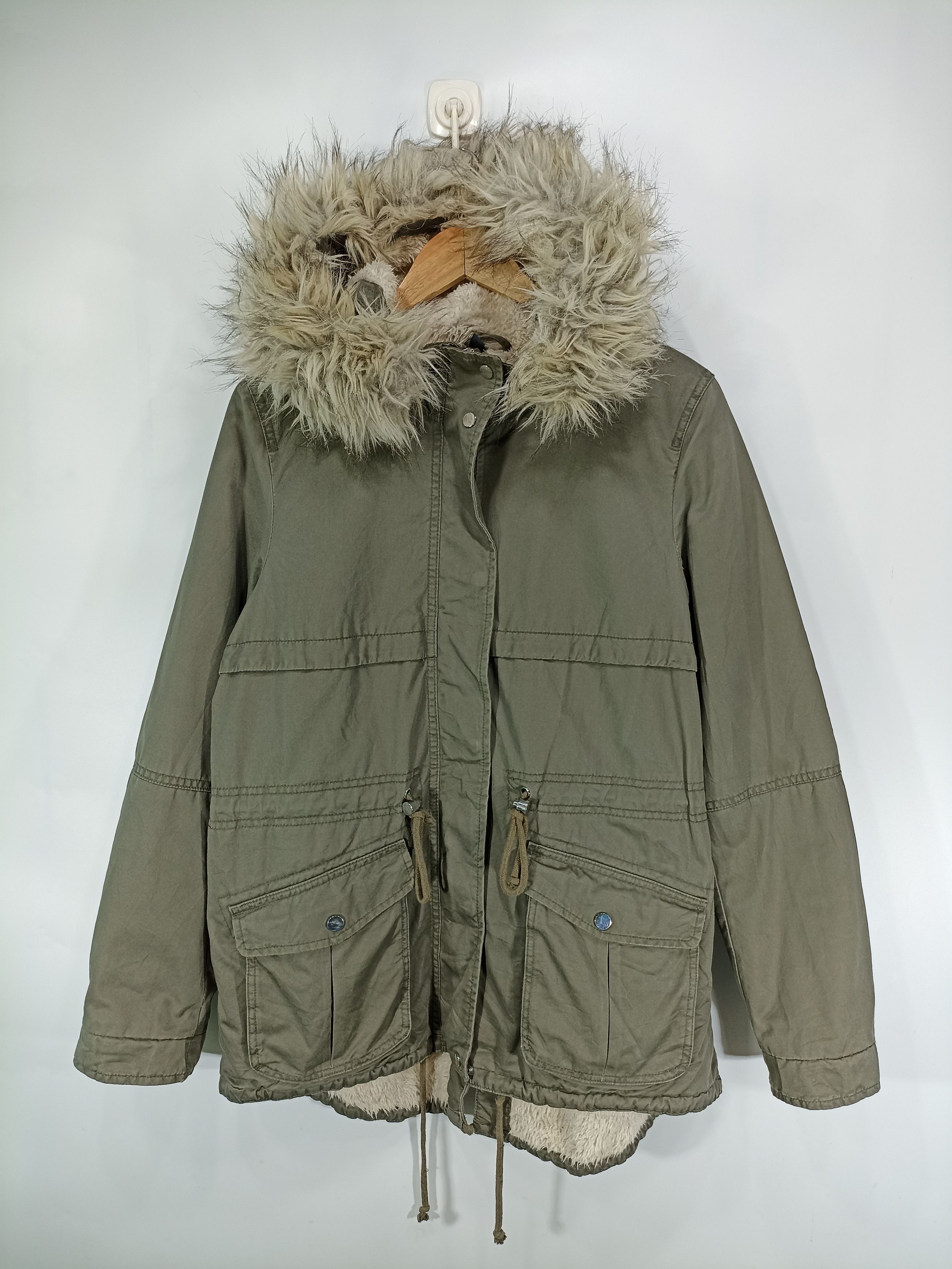image of Divided Fur Hoodie Ifsixwasnine Lgb Styler in Faded Green, Men's (Size Small)