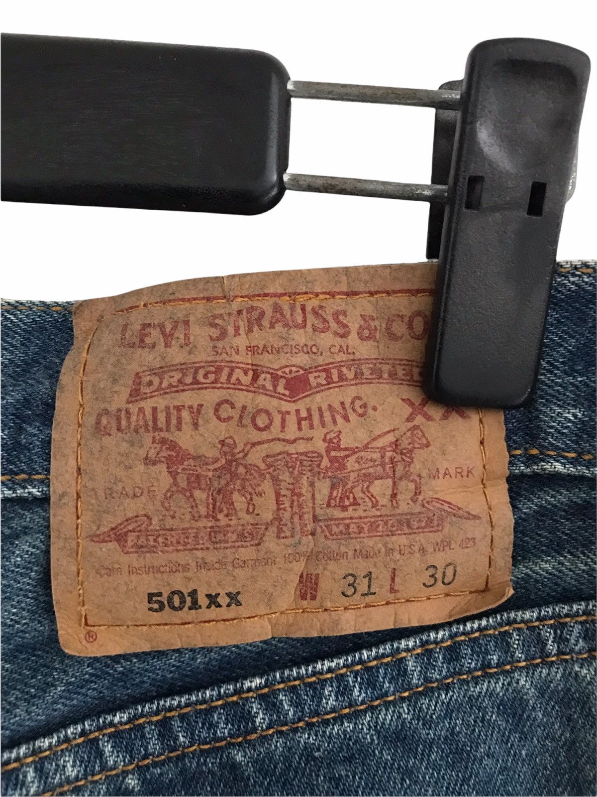 Levi's Vintage Clothing Vintage Levi’s 501 Destroyed Denim Jeans #524 Button Size US 31 - 8 Thumbnail
