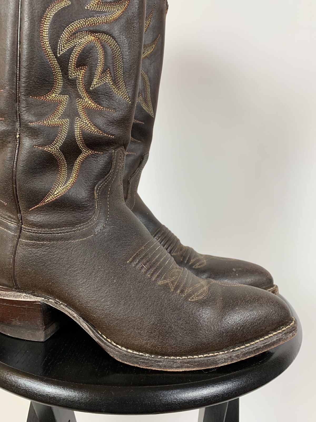 Vintage Vintage J Chisholm Cowboy Western Brown Leather Boots Size US 8 / IT 38 - 15 Thumbnail