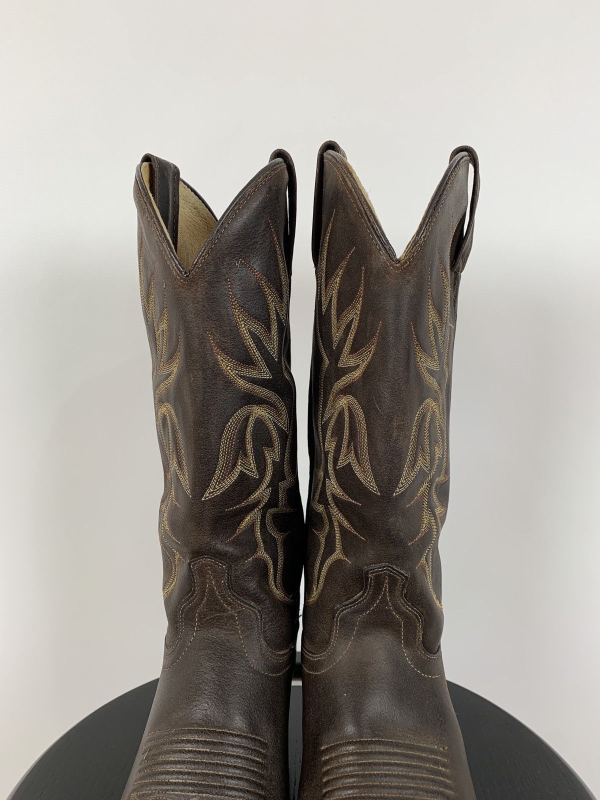 Vintage Vintage J Chisholm Cowboy Western Brown Leather Boots Size US 8 / IT 38 - 16 Thumbnail