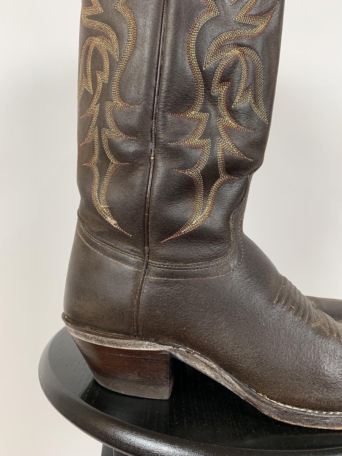 Vintage Vintage J Chisholm Cowboy Western Brown Leather Boots Size US 8 / IT 38 - 14 Thumbnail