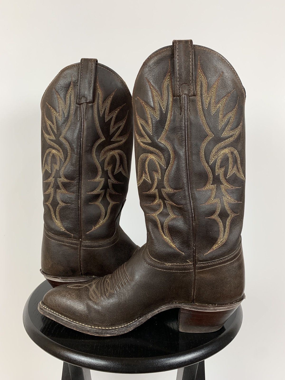 Vintage Vintage J Chisholm Cowboy Western Brown Leather Boots Size US 8 / IT 38 - 1 Thumbnail