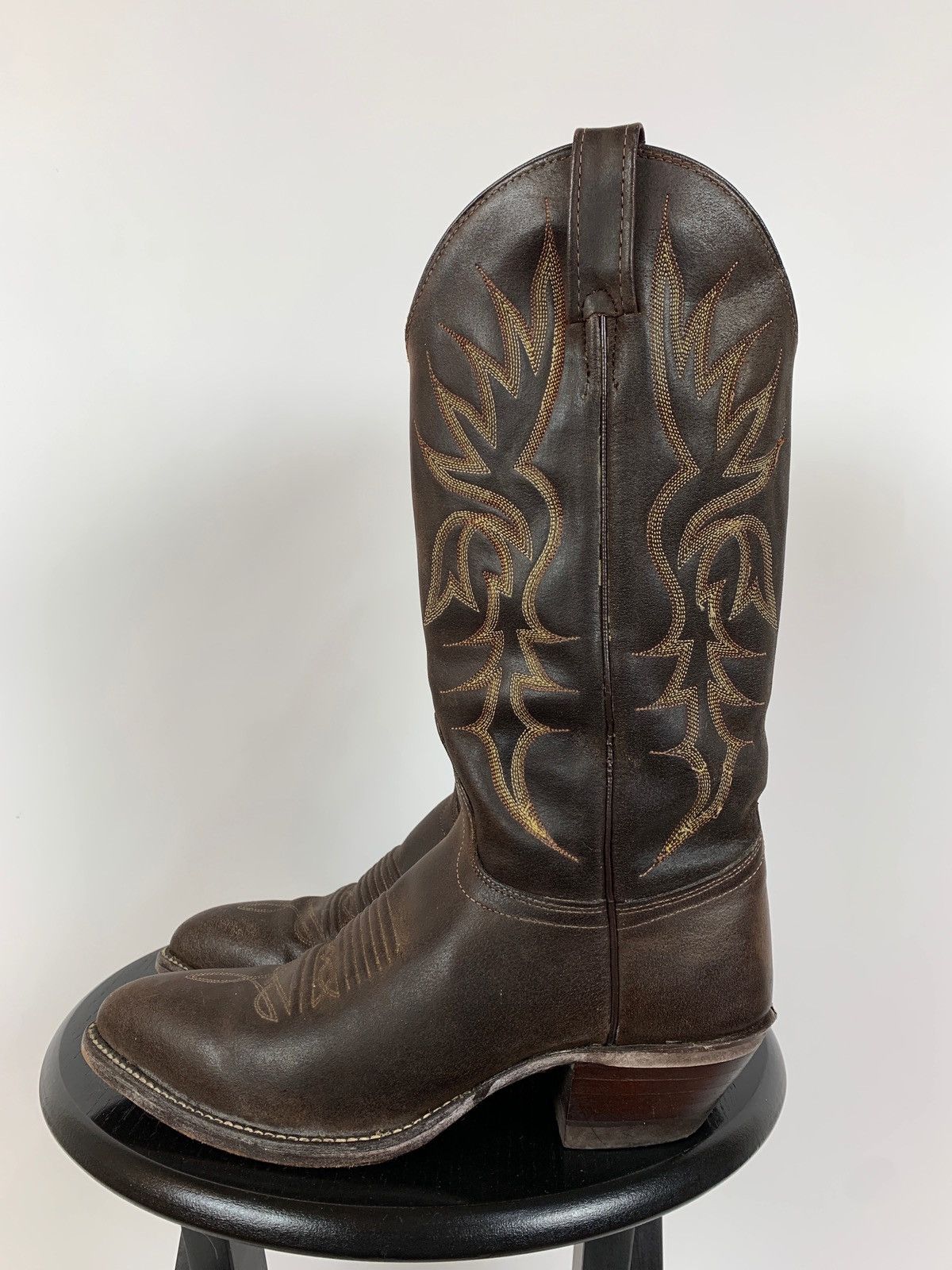 Vintage Vintage J Chisholm Cowboy Western Brown Leather Boots Size US 8 / IT 38 - 3 Thumbnail