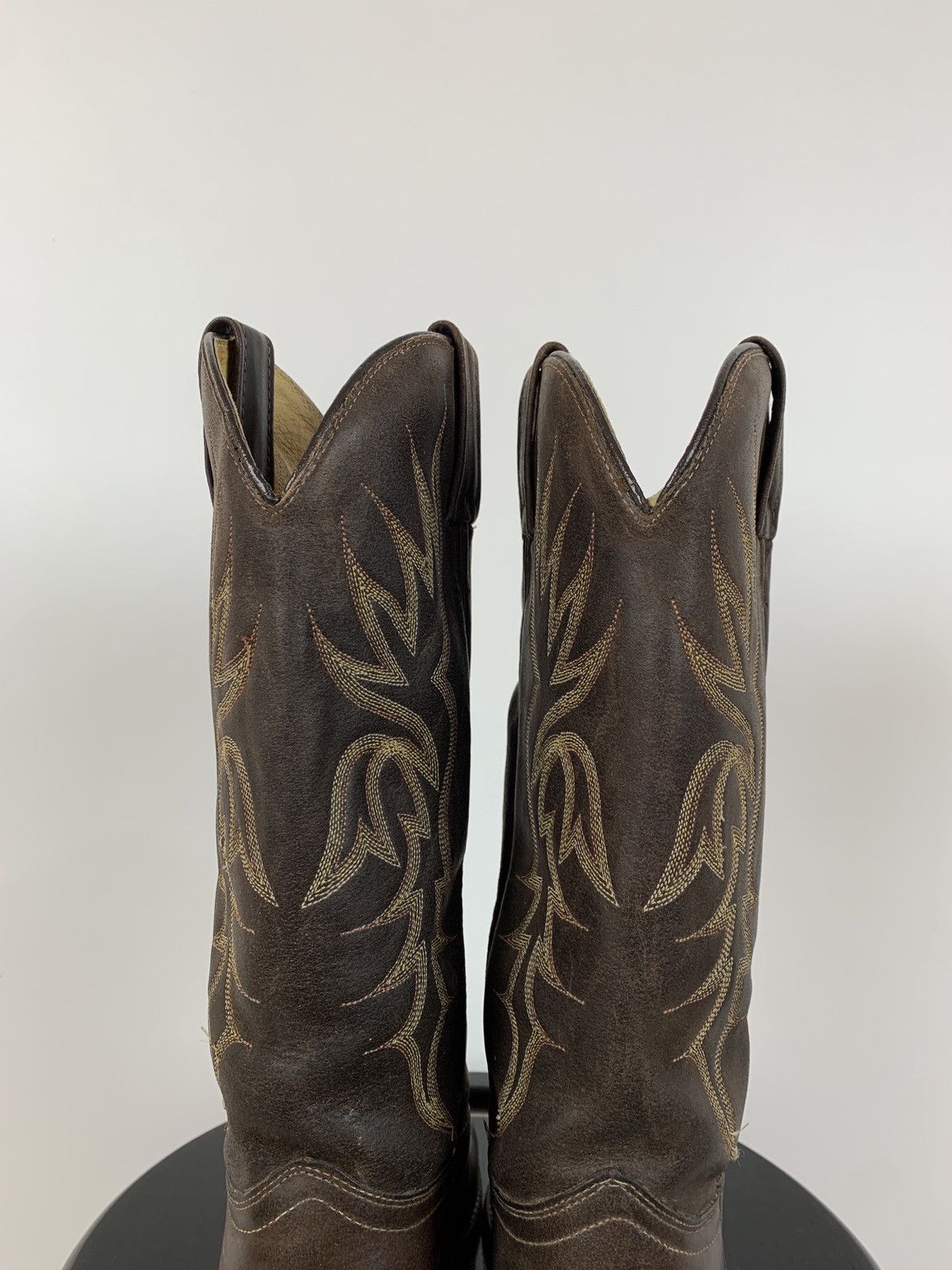 Vintage Vintage J Chisholm Cowboy Western Brown Leather Boots Size US 8 / IT 38 - 11 Thumbnail