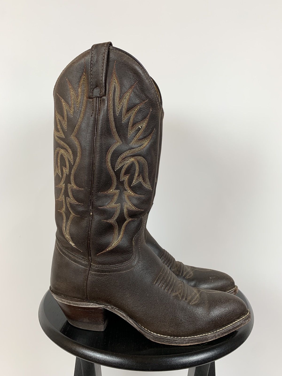 Vintage Vintage J Chisholm Cowboy Western Brown Leather Boots Size US 8 / IT 38 - 2 Thumbnail