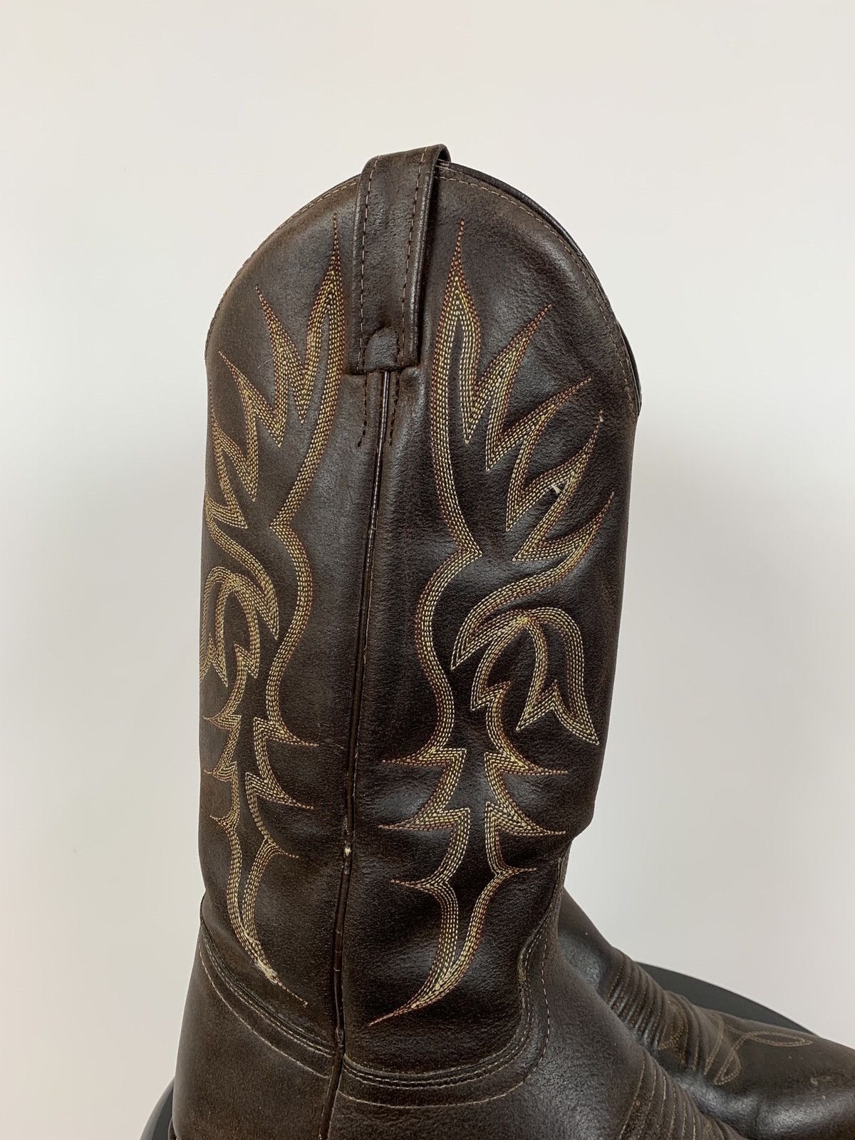 Vintage Vintage J Chisholm Cowboy Western Brown Leather Boots Size US 8 / IT 38 - 13 Thumbnail