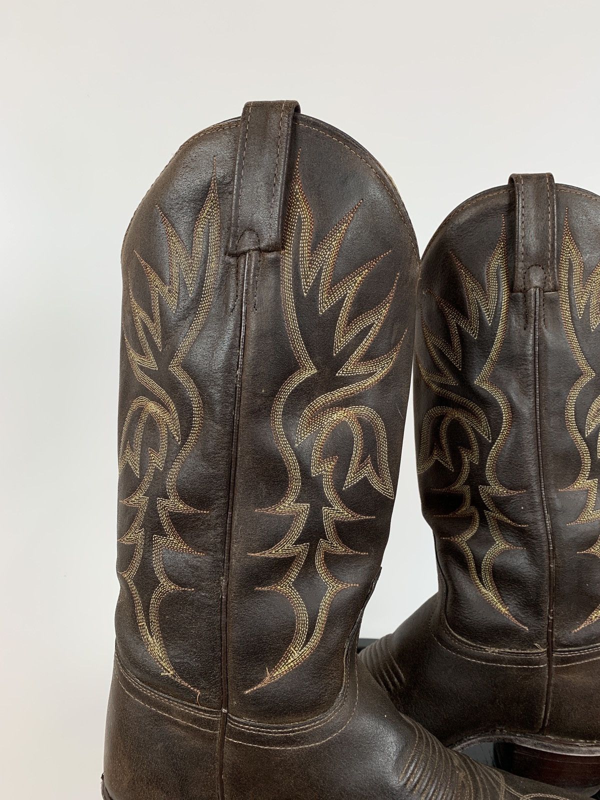 Vintage Vintage J Chisholm Cowboy Western Brown Leather Boots Size US 8 / IT 38 - 17 Thumbnail