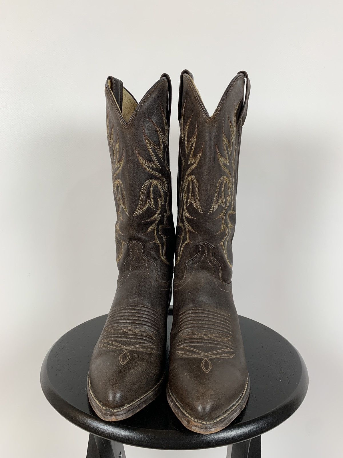 Vintage Vintage J Chisholm Cowboy Western Brown Leather Boots Size US 8 / IT 38 - 6 Thumbnail