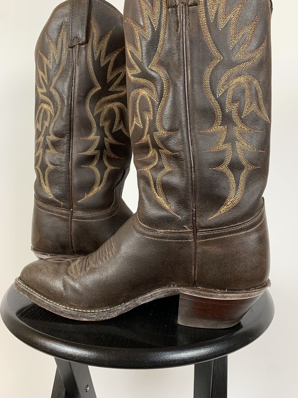 Vintage Vintage J Chisholm Cowboy Western Brown Leather Boots Size US 8 / IT 38 - 20 Thumbnail