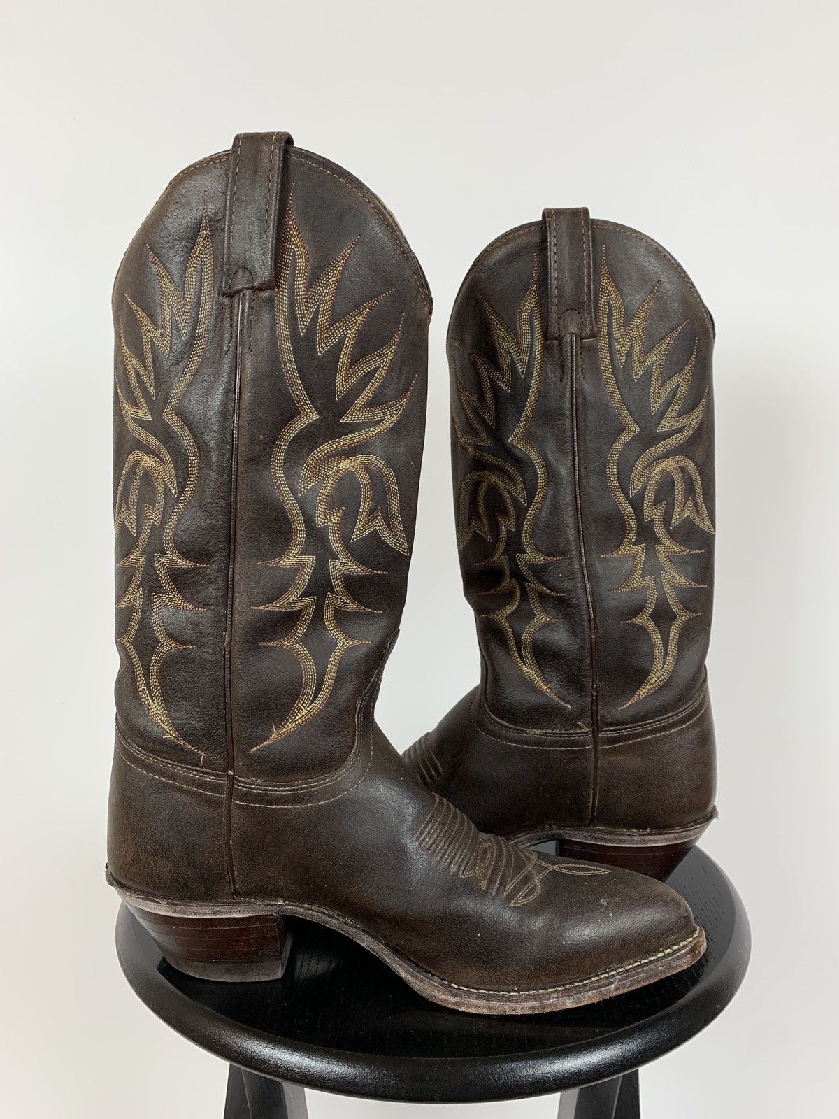 Vintage Vintage J Chisholm Cowboy Western Brown Leather Boots Size US 8 / IT 38 - 4 Thumbnail