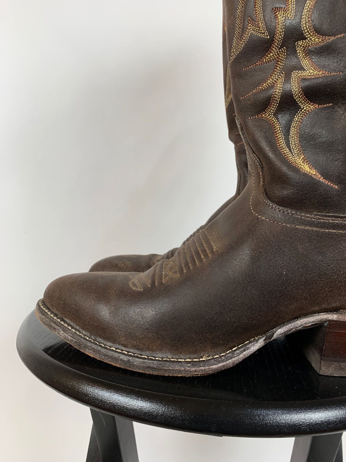 Vintage Vintage J Chisholm Cowboy Western Brown Leather Boots Size US 8 / IT 38 - 10 Thumbnail