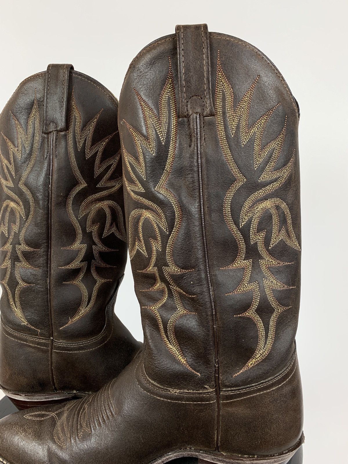 Vintage Vintage J Chisholm Cowboy Western Brown Leather Boots Size US 8 / IT 38 - 19 Thumbnail