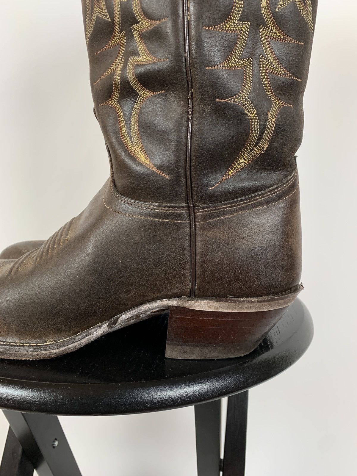 Vintage Vintage J Chisholm Cowboy Western Brown Leather Boots Size US 8 / IT 38 - 9 Thumbnail