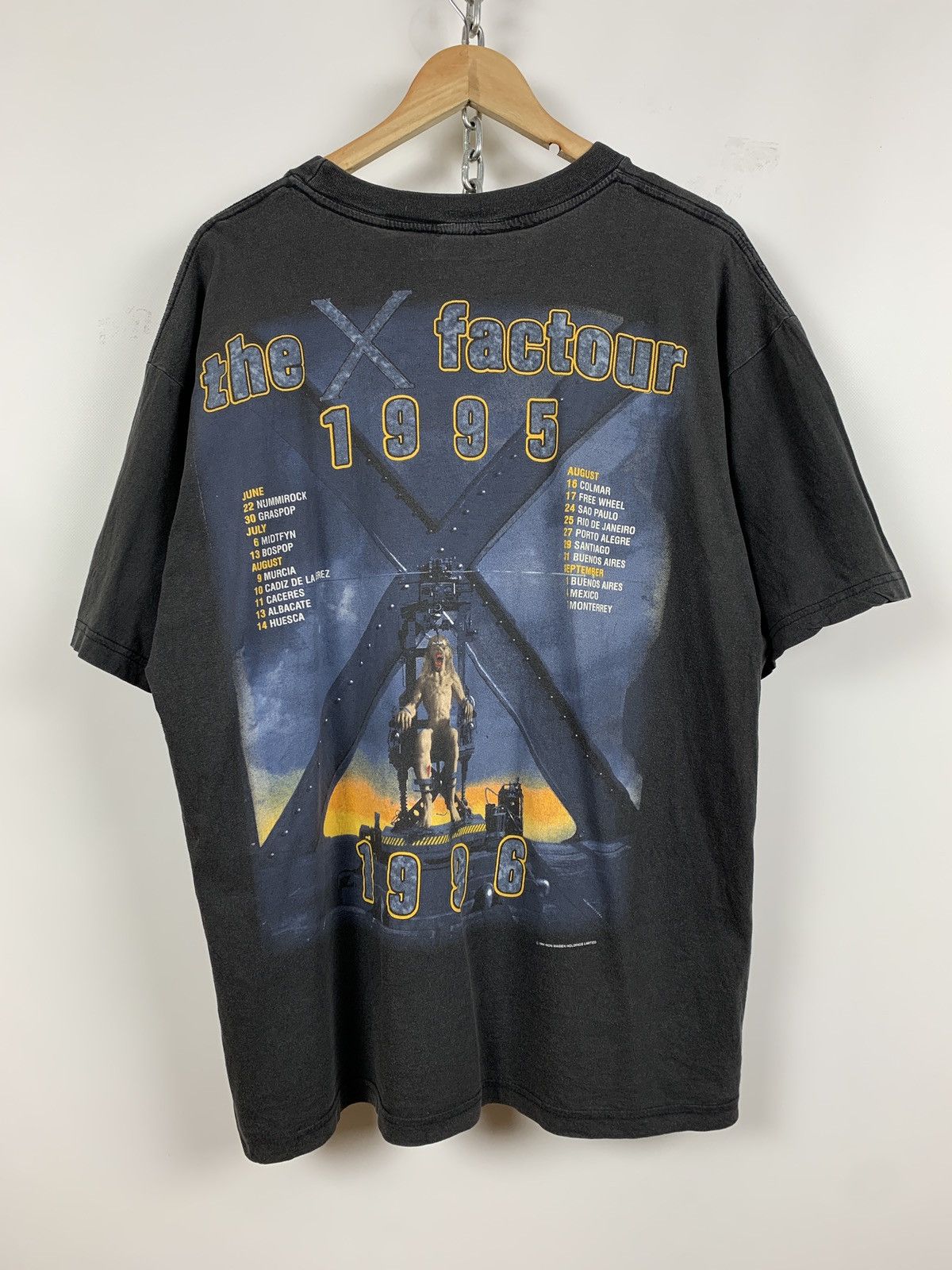 Band Tees 1995 Vintage Iron Maiden The X Factor Tour Very Rare T-Shirt Size US XXL / EU 58 / 5 - 3 Thumbnail