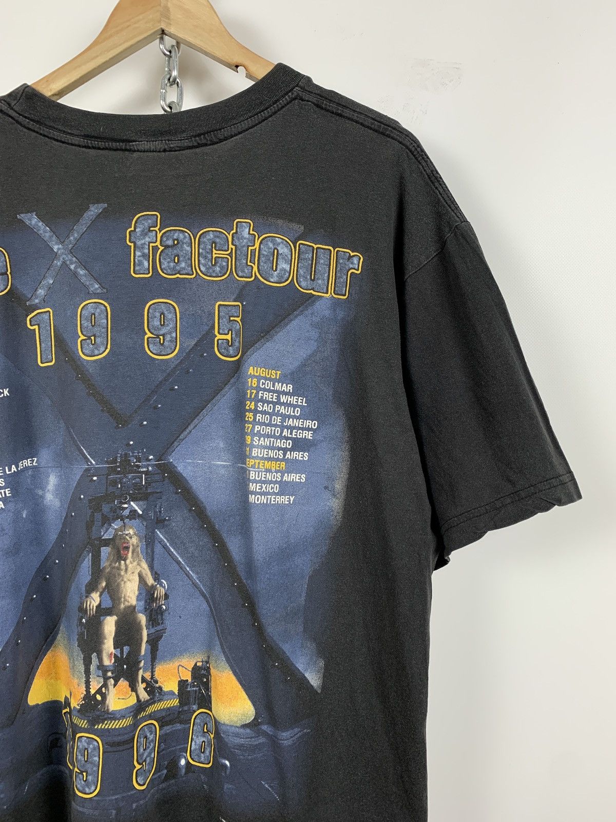 Band Tees 1995 Vintage Iron Maiden The X Factor Tour Very Rare T-Shirt Size US XXL / EU 58 / 5 - 15 Thumbnail