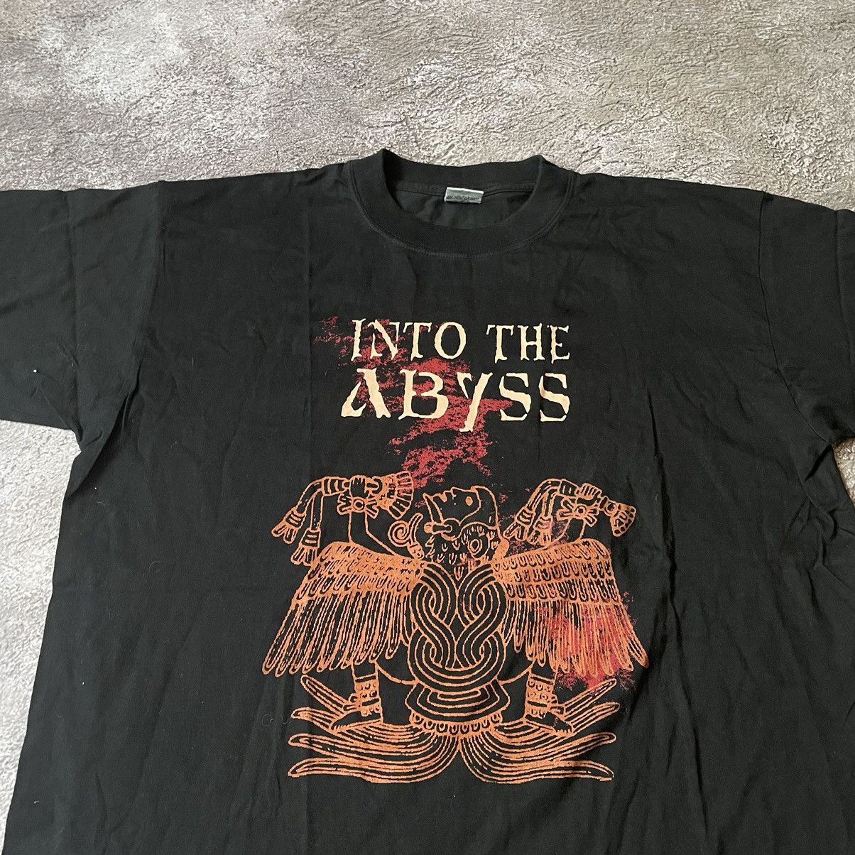 Vintage Vintage 90s Into The Abyss Graphic Tee Black Horror Grail XL Size US XL / EU 56 / 4 - 5 Thumbnail
