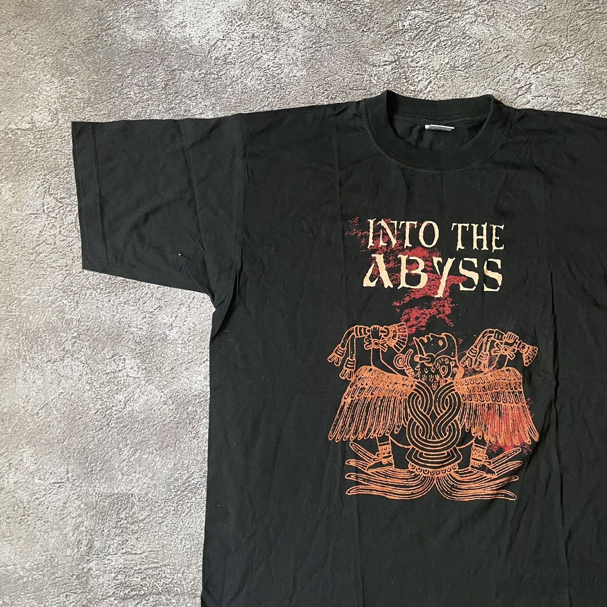 Vintage Vintage 90s Into The Abyss Graphic Tee Black Horror Grail XL Size US XL / EU 56 / 4 - 4 Thumbnail