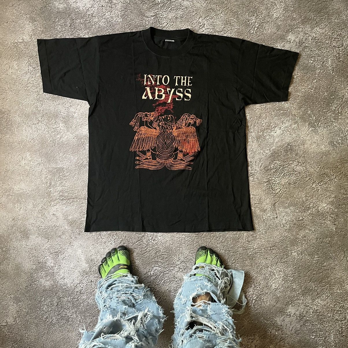 Vintage Vintage 90s Into The Abyss Graphic Tee Black Horror Grail XL Size US XL / EU 56 / 4 - 1 Thumbnail