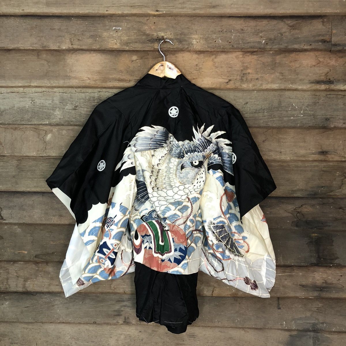 Vintage Japan Kimono art vintage cardigan Black Kimono #3886 Size XS / US 0-2 / IT 36-38 - 1 Thumbnail