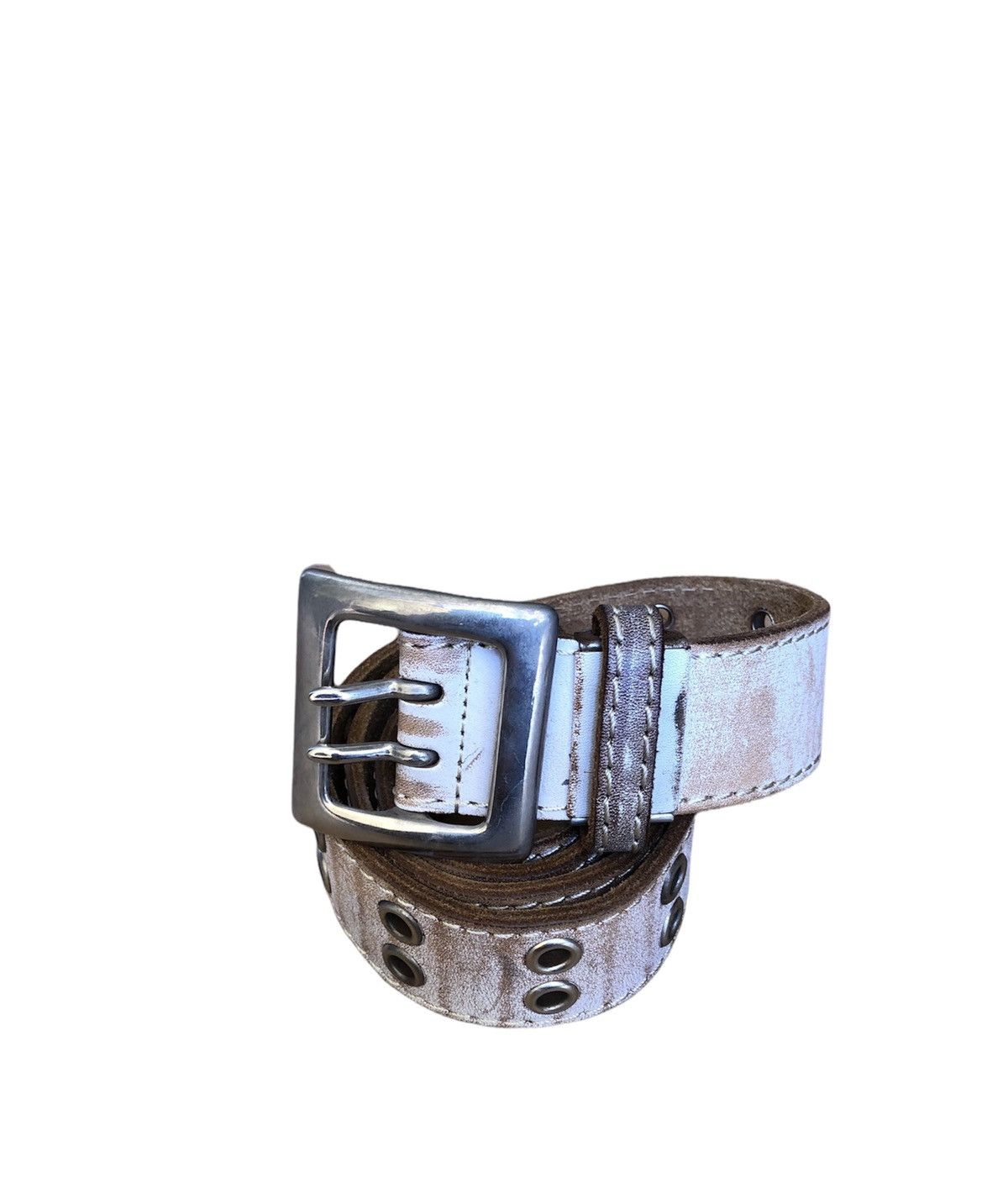 Leather × Other × Seditionaries Vintage Rock Style Fashion White Leather Buckle Belts Size ONE SIZE - 1 Thumbnail