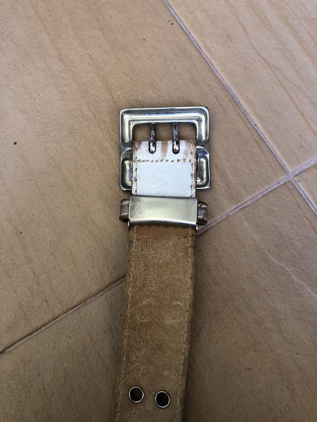 Leather × Other × Seditionaries Vintage Rock Style Fashion White Leather Buckle Belts Size ONE SIZE - 4 Thumbnail