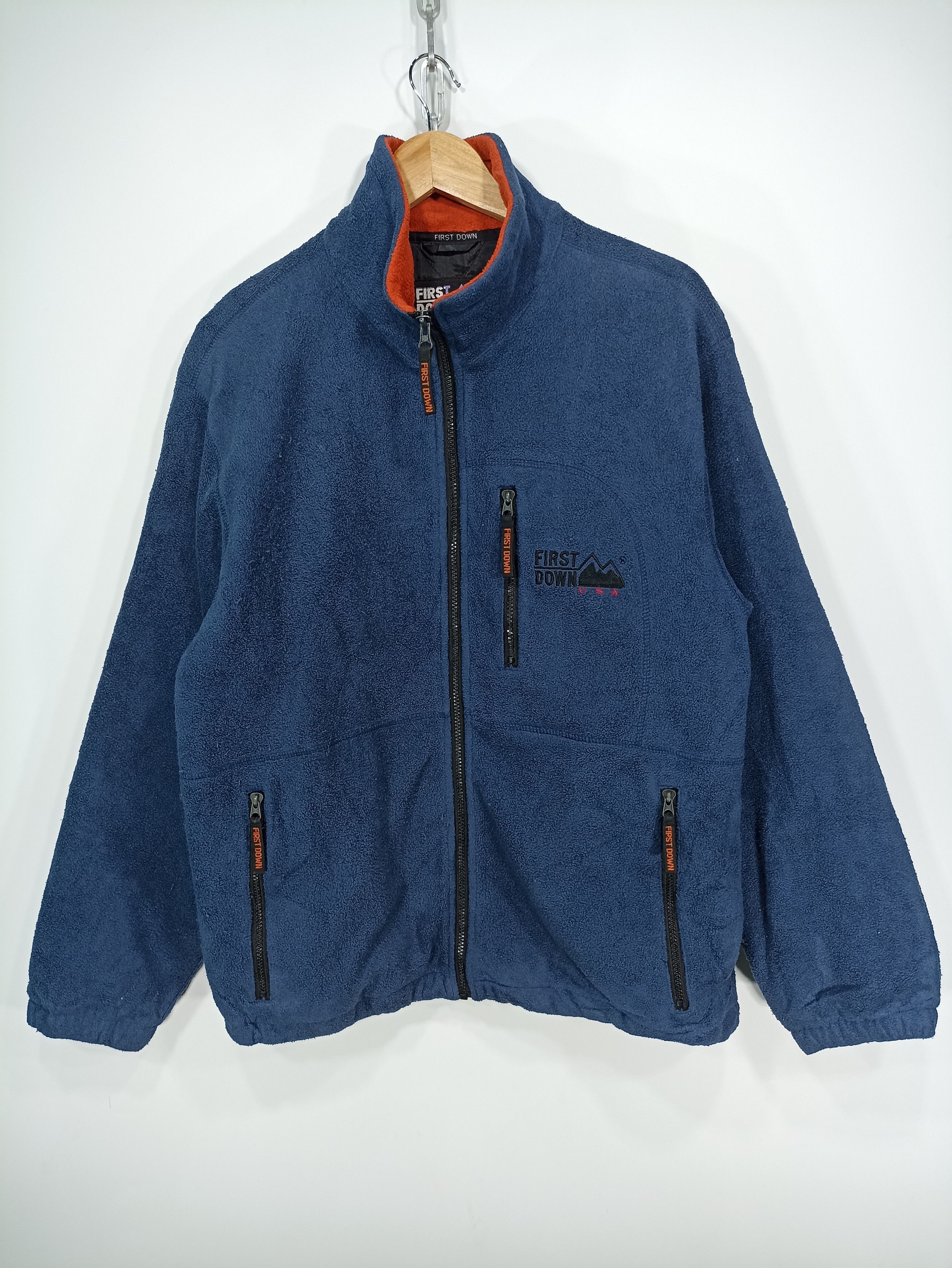 Japanese Brand × Vintage Authentic First Down Fleece Sweat Jacket Size US L / EU 52-54 / 3 - 1 Thumbnail