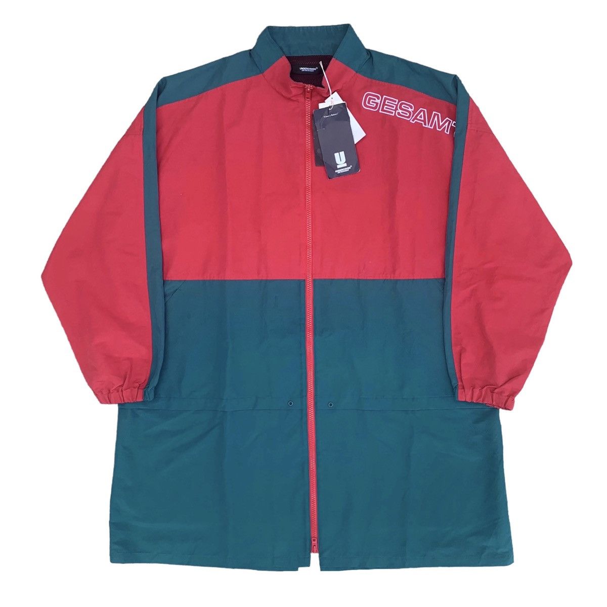 image of Undercover 'gesamtkunstwerk' Two Tone Nylon Coat Jacket in Red, Men's (Size XL)