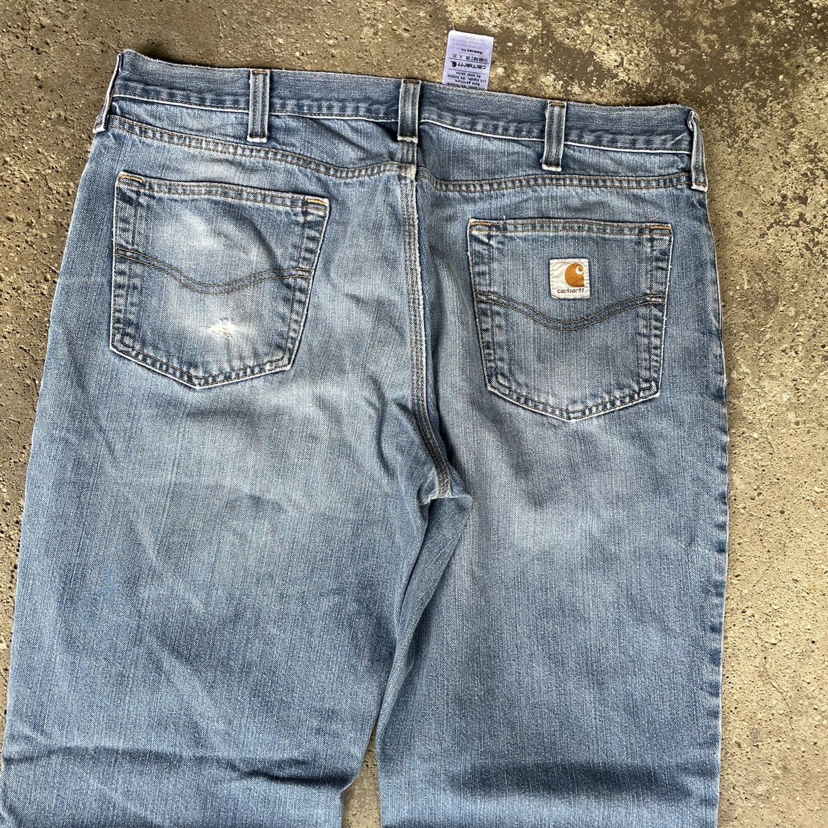 Carhartt × Vintage VINTAGE Y2K CARHARTT LIGHT WASH FADED ESSENTIAL DENIM JEANS Size US 38 / EU 54 - 4 Thumbnail