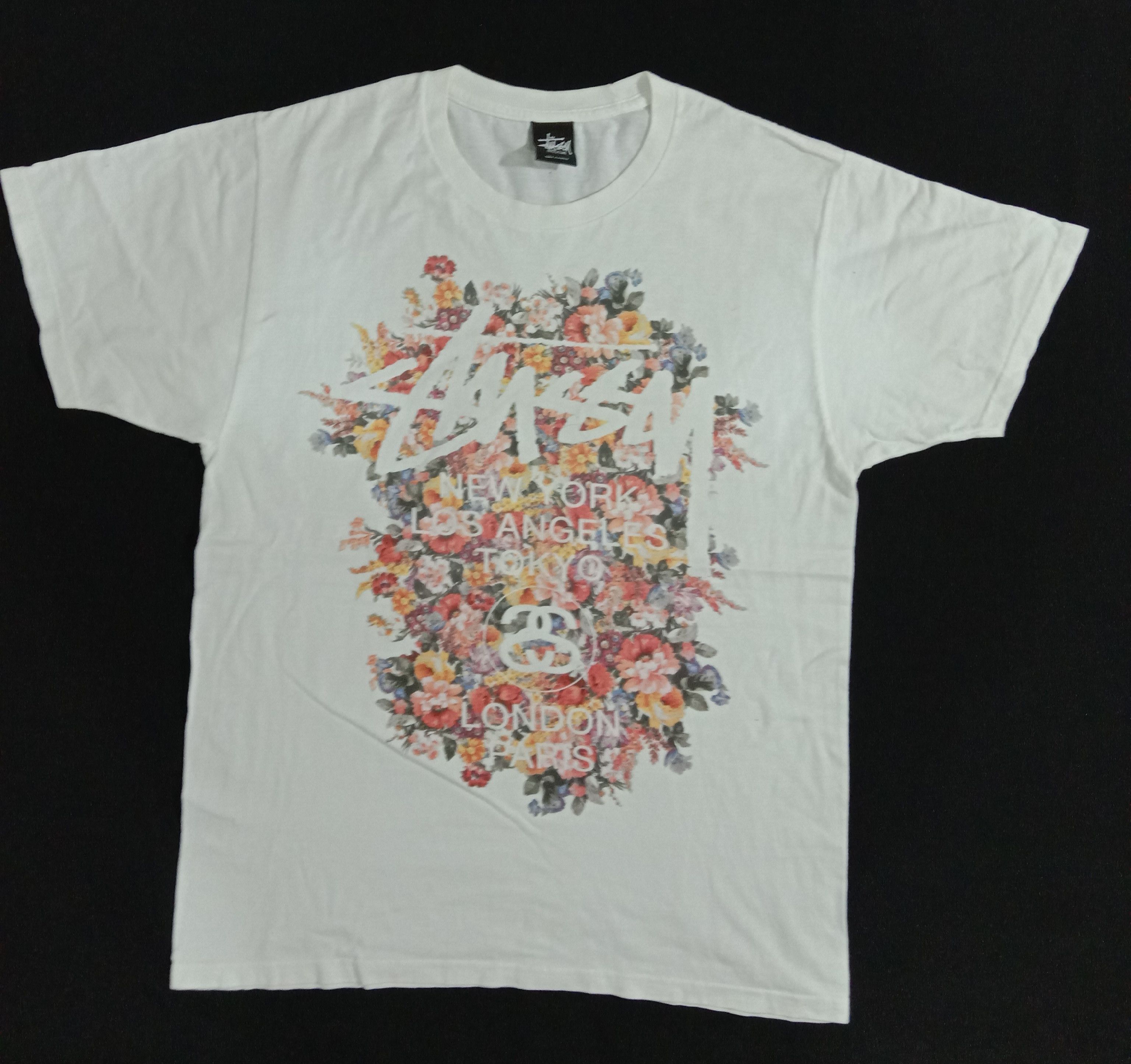 Stussy × Vintage Vintage 90s Stussy Shirt Flower Art Big