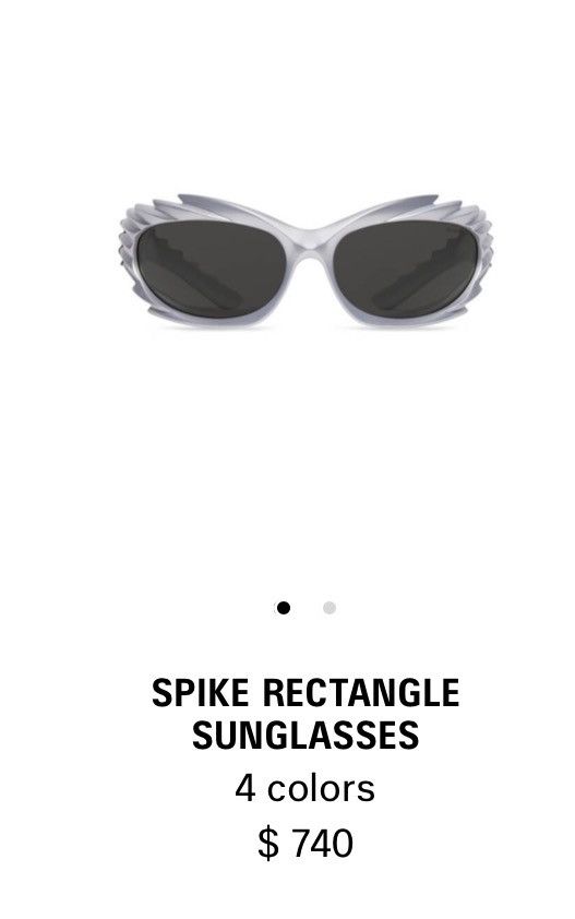 Balenciaga Balenciaga Spike Rectangle Sunglasses Size ONE SIZE - 4 Thumbnail