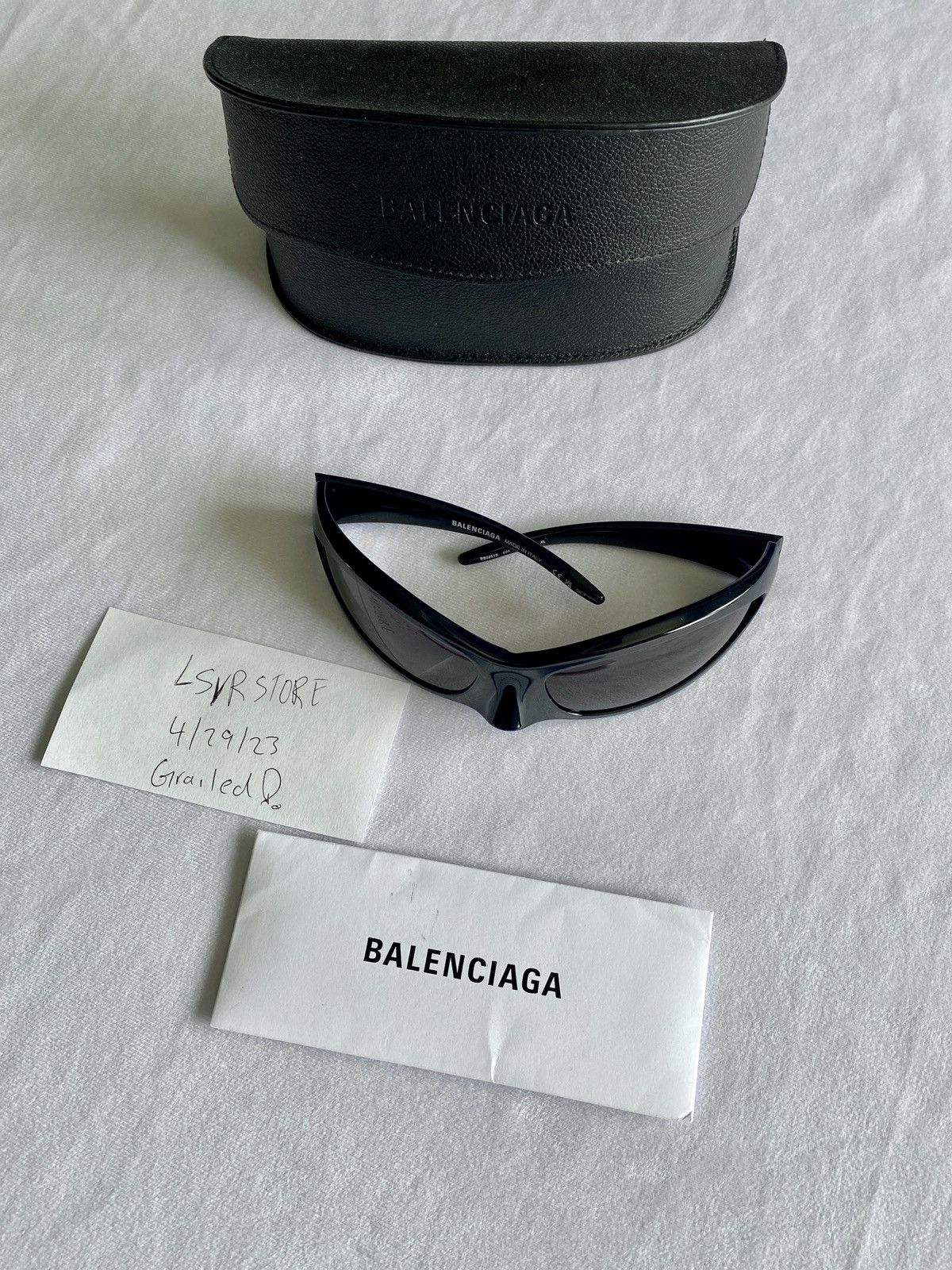 image of Balenciaga Skin Cat Sunglasses in Black, Men's