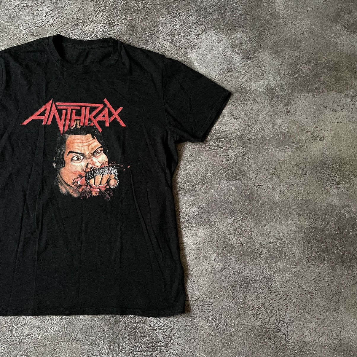 Vintage Vintage 90s Anthrax Graphic Band Tee Thrashed Punk Slim L Size US L / EU 52-54 / 3 - 3 Thumbnail