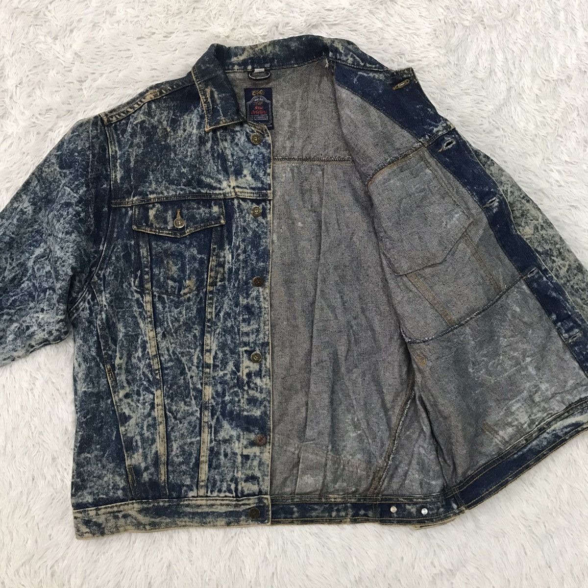 Japanese Brand Acid Wash Style Rue Du New Orleans Denim Jacket Size US L / EU 52-54 / 3 - 15 Thumbnail