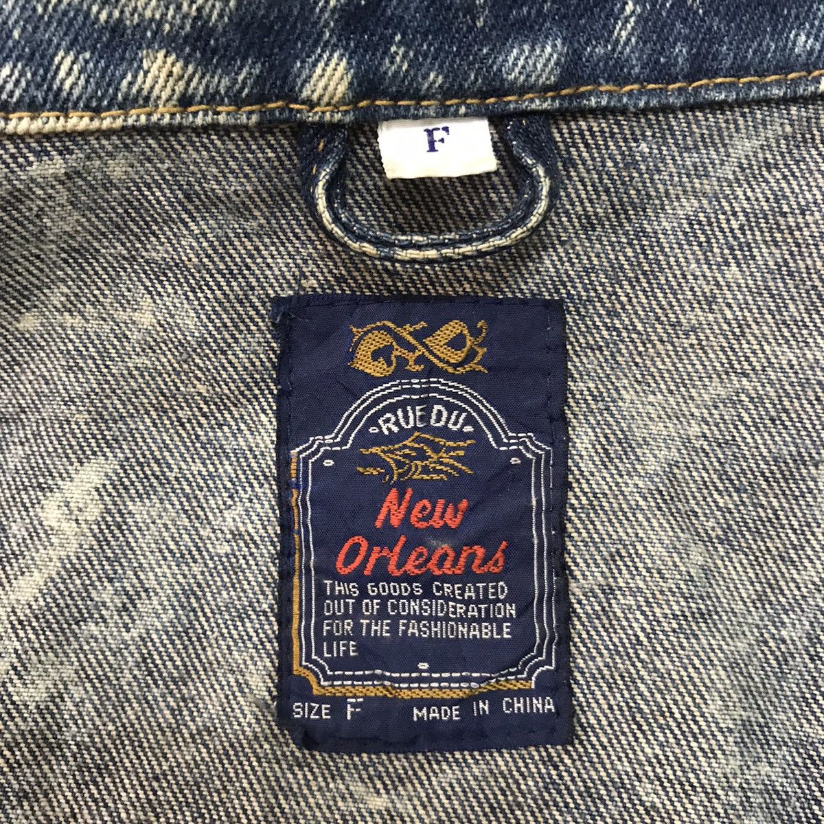 Japanese Brand Acid Wash Style Rue Du New Orleans Denim Jacket Size US L / EU 52-54 / 3 - 17 Thumbnail