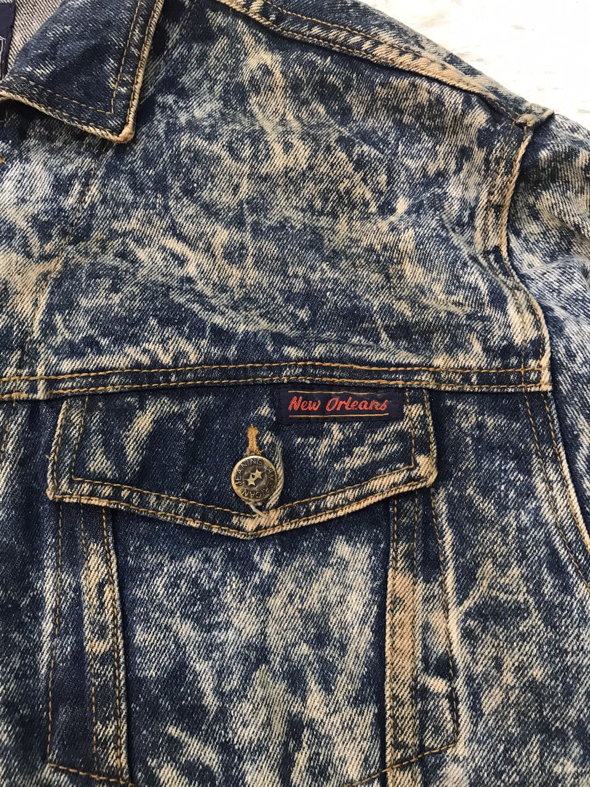 Japanese Brand Acid Wash Style Rue Du New Orleans Denim Jacket Size US L / EU 52-54 / 3 - 8 Thumbnail