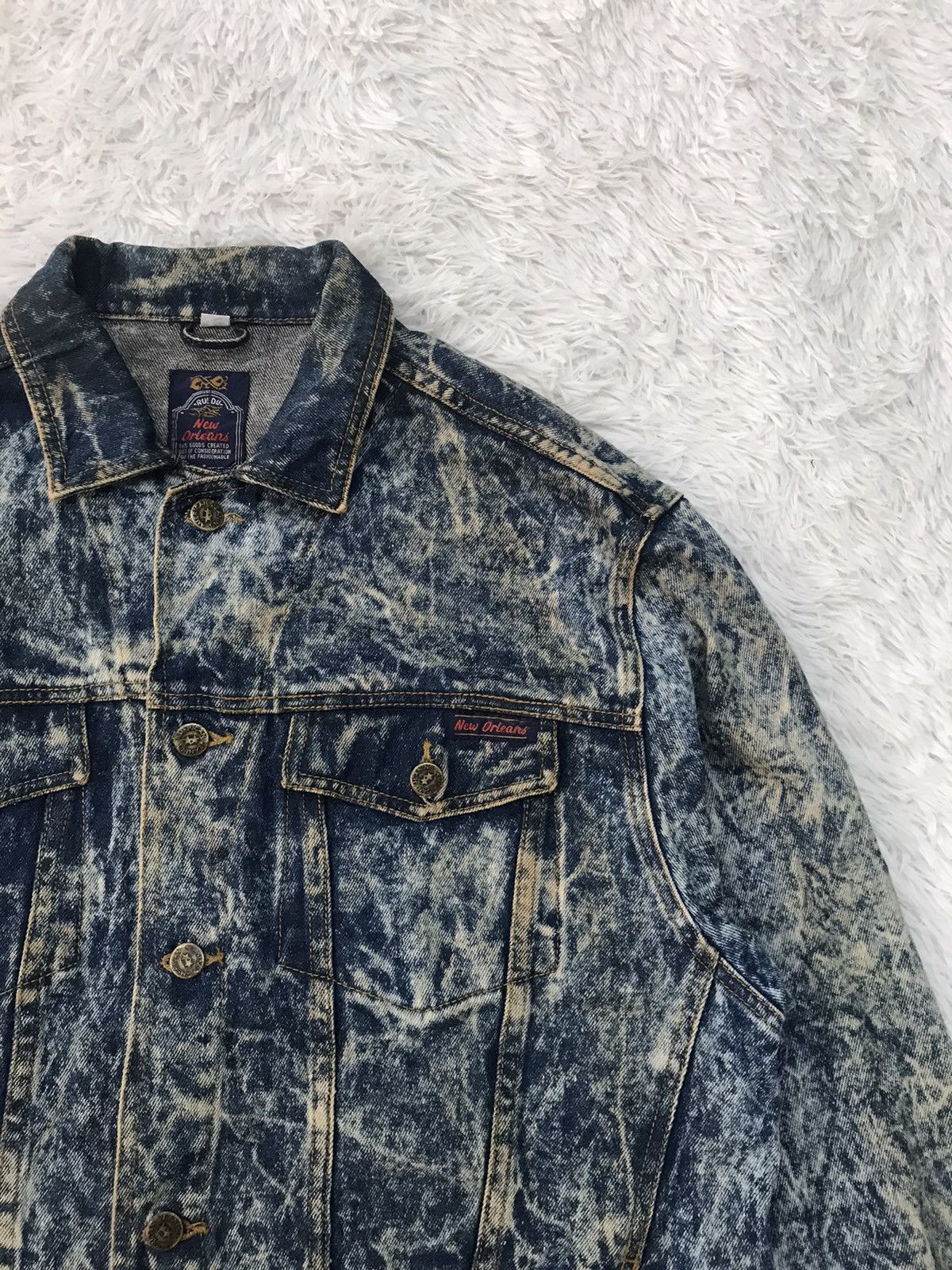 Japanese Brand Acid Wash Style Rue Du New Orleans Denim Jacket Size US L / EU 52-54 / 3 - 4 Thumbnail