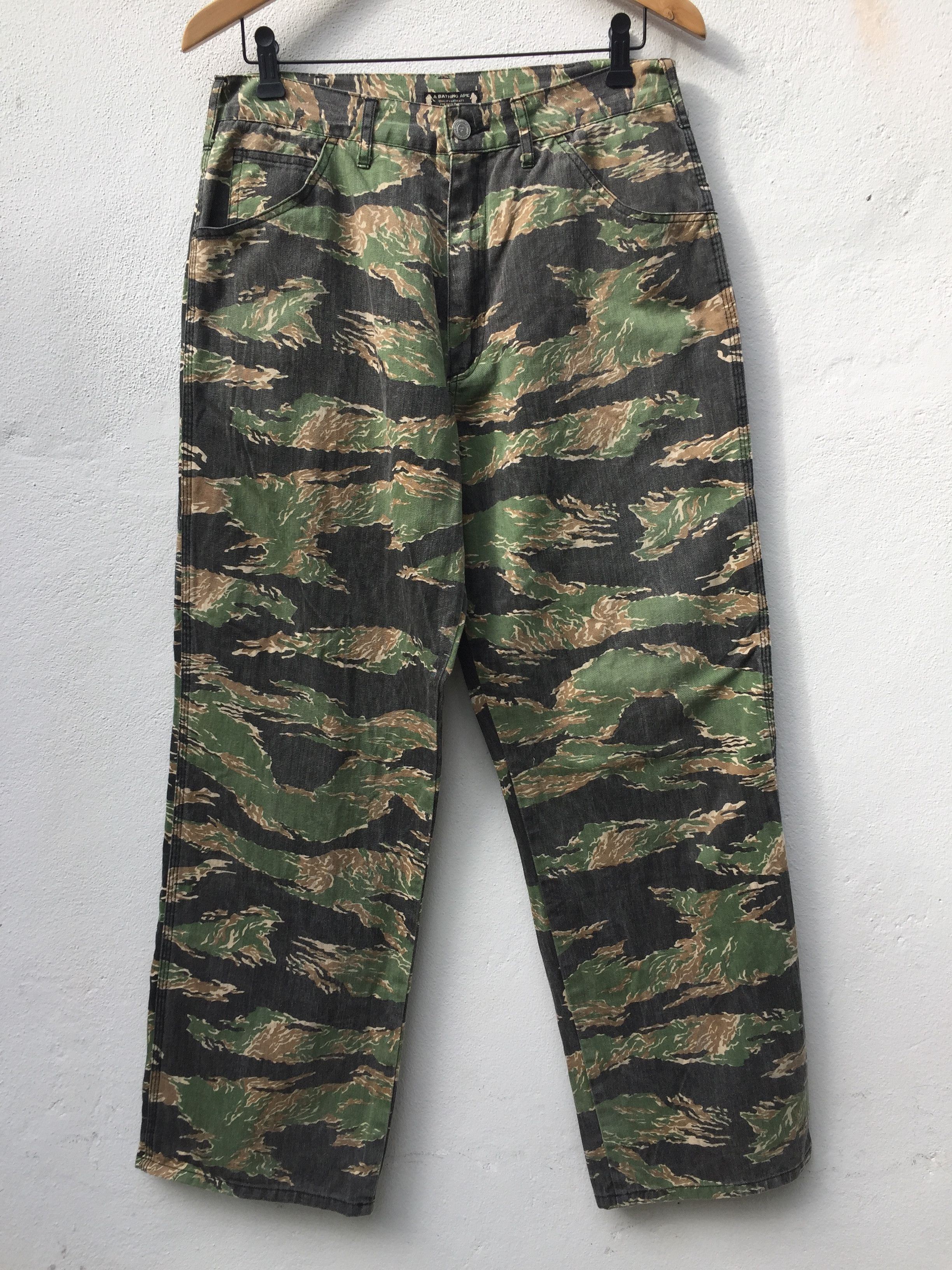 image of Item!! Vintage Bape - Tiger Camo Pants in Dark Green, Men's (Size 32)