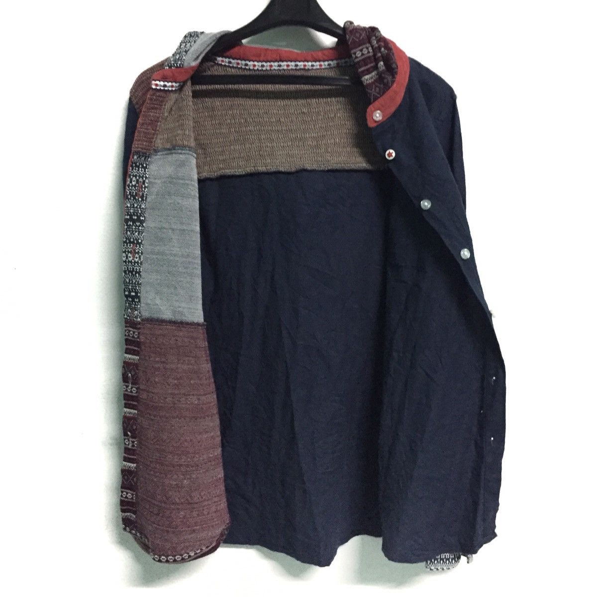 Japanese Brand Unique Patchwork Button Up Hoodie Size US M / EU 48-50 / 2 - 6 Thumbnail