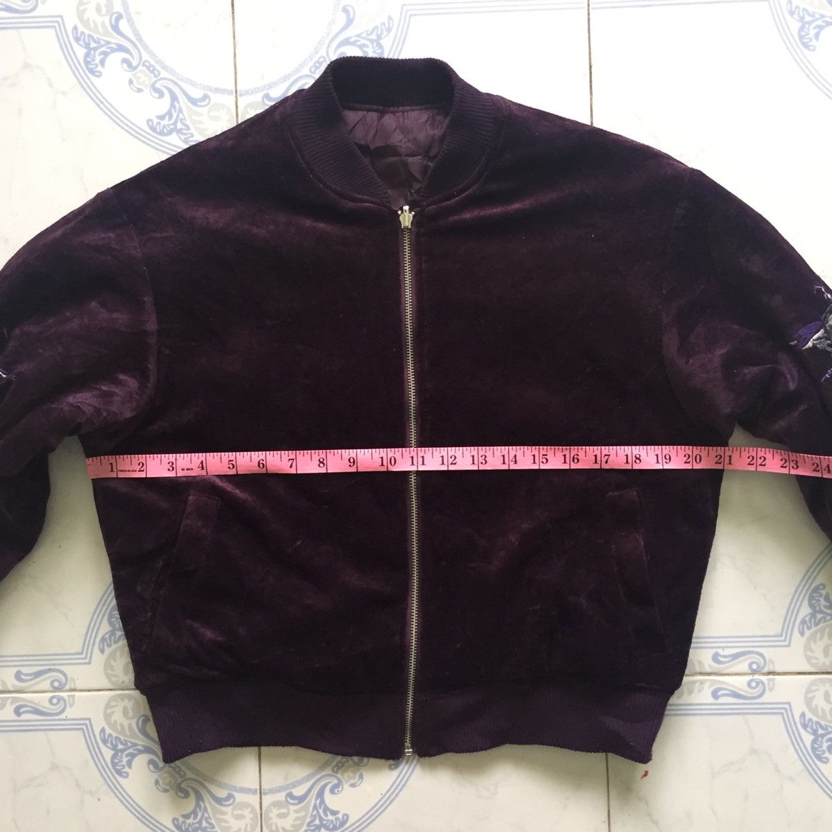 Japanese Brand Velvet Flowers Birds Sukajan Style Jacket Size US S / EU 44-46 / 1 - 14 Thumbnail