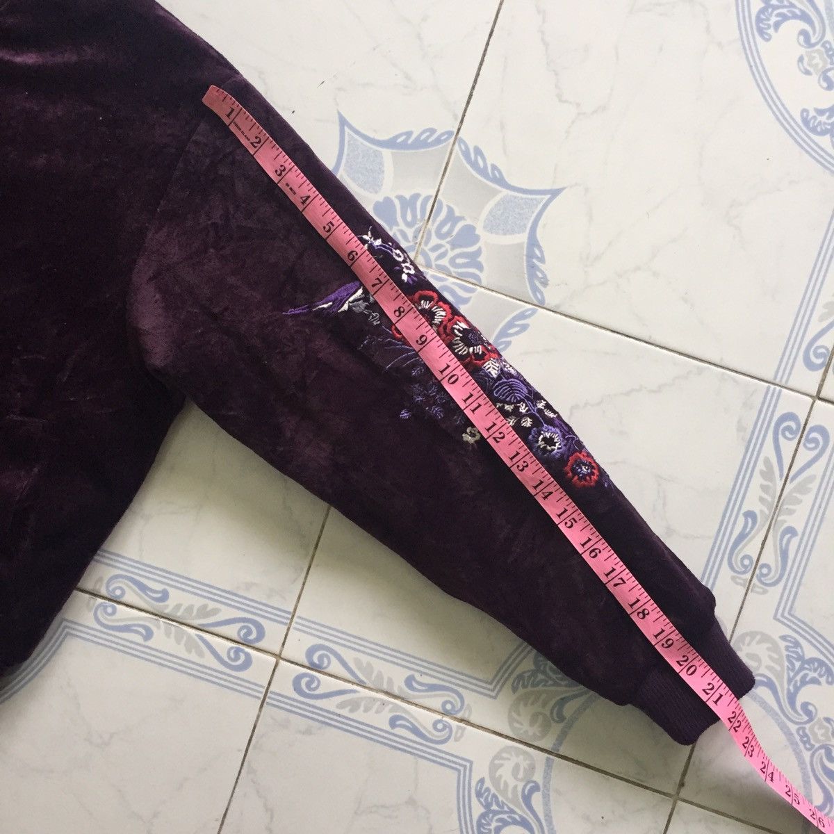 Japanese Brand Velvet Flowers Birds Sukajan Style Jacket Size US S / EU 44-46 / 1 - 16 Thumbnail