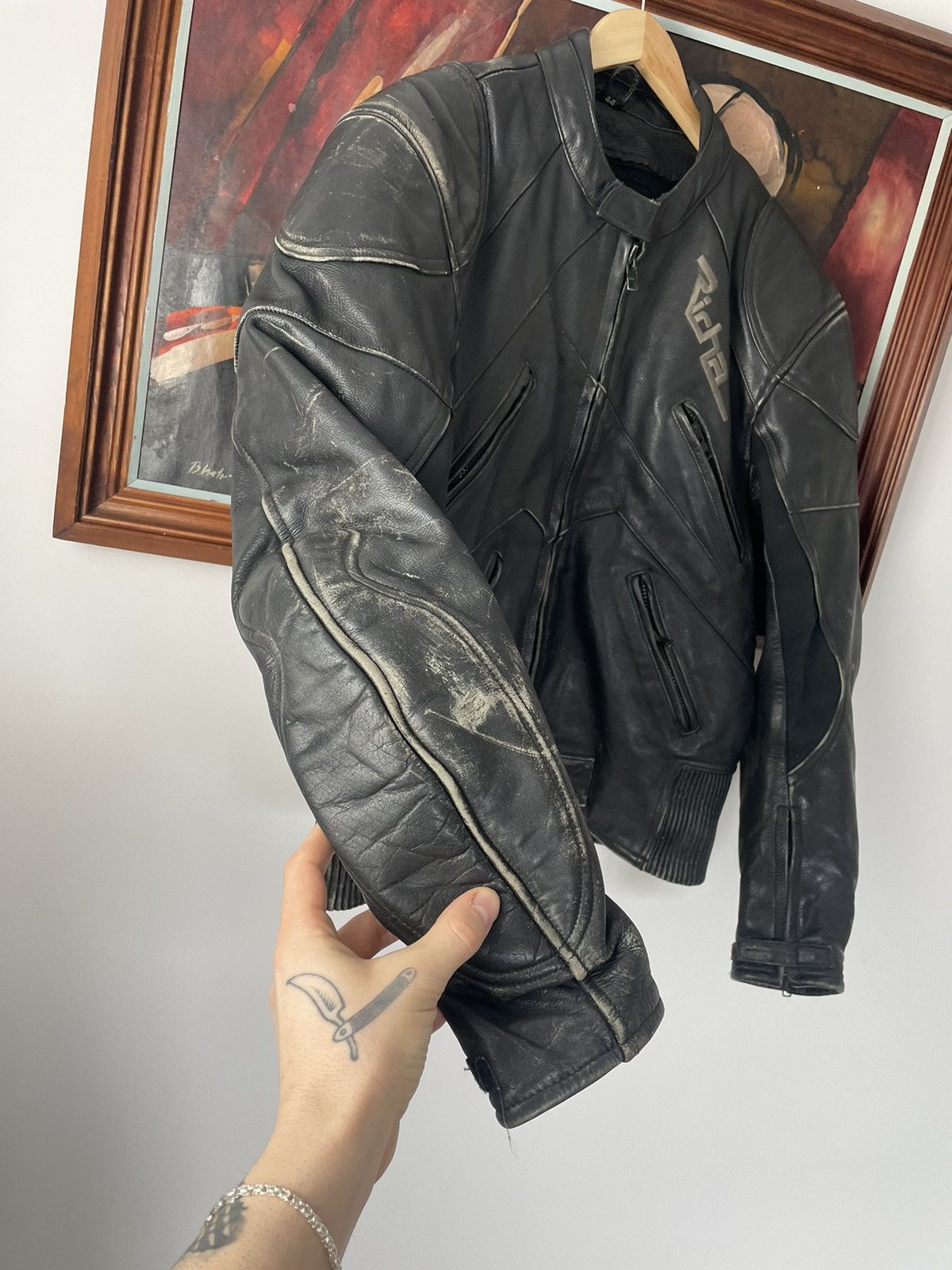 Other Distressed High Quality Genuine Leather moto/racing jacket Size US M / EU 48-50 / 2 - 8 Thumbnail