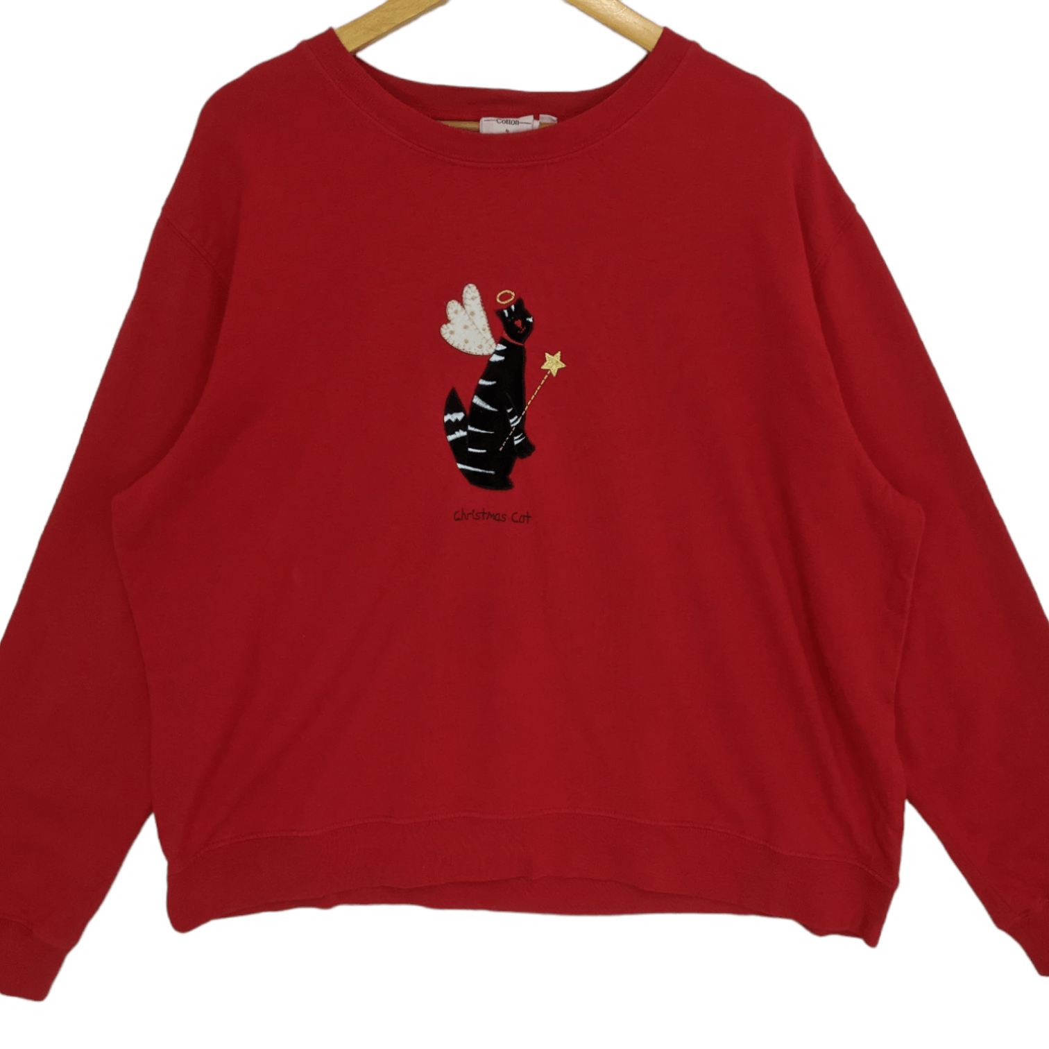 Vintage Vintage 2000's CHRISTMAS CAT Sweatshirt Size XL / US 12-14 / IT 48-50 - 2 Thumbnail