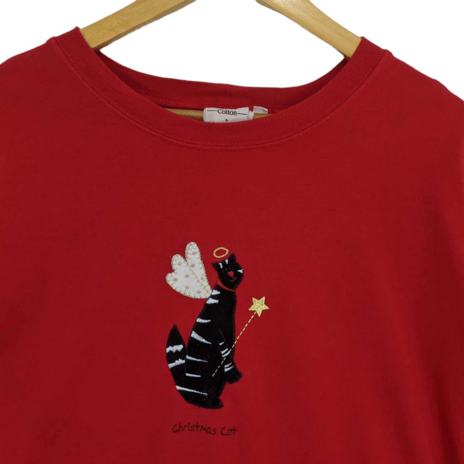 Vintage Vintage 2000's CHRISTMAS CAT Sweatshirt Size XL / US 12-14 / IT 48-50 - 4 Thumbnail
