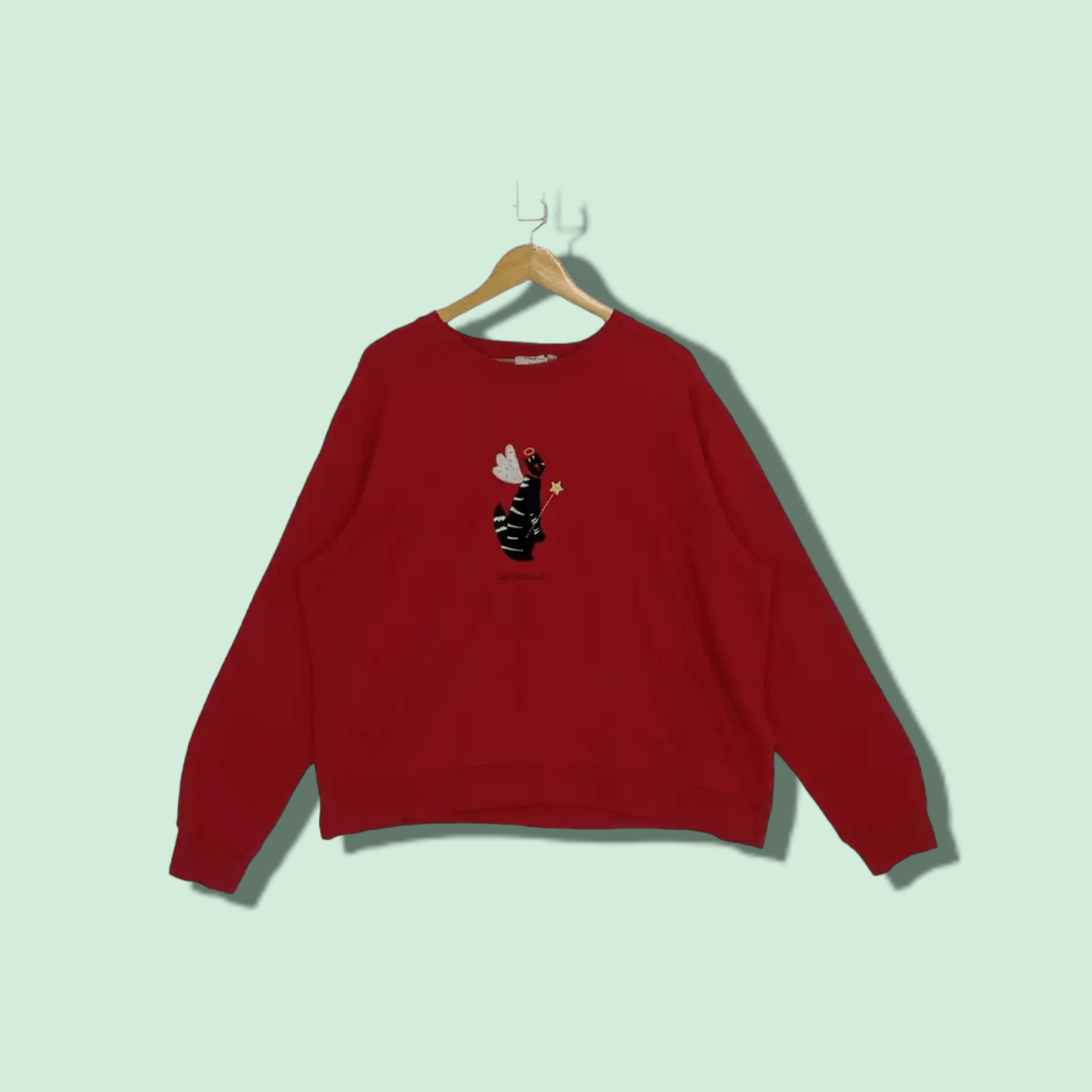 Vintage Vintage 2000's CHRISTMAS CAT Sweatshirt Size XL / US 12-14 / IT 48-50 - 1 Thumbnail