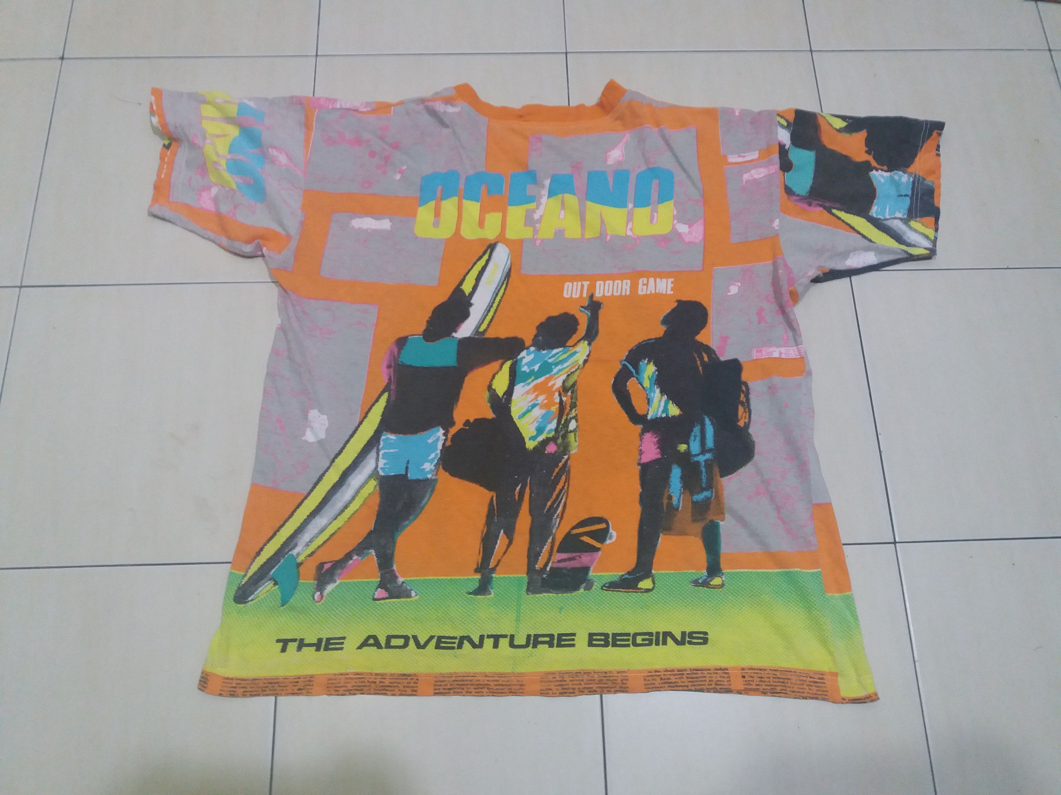 Vintage Vintage ocean full print surfboard out door game 90s shirt Size US XL / EU 56 / 4 - 2 Thumbnail